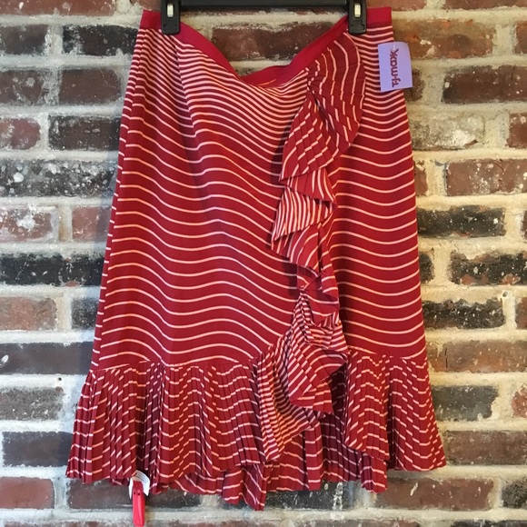 โ NWOT โ TORY BURCH Opalina Flamenco Ruffle Skirt, Size 14 - Picture 3 of 8